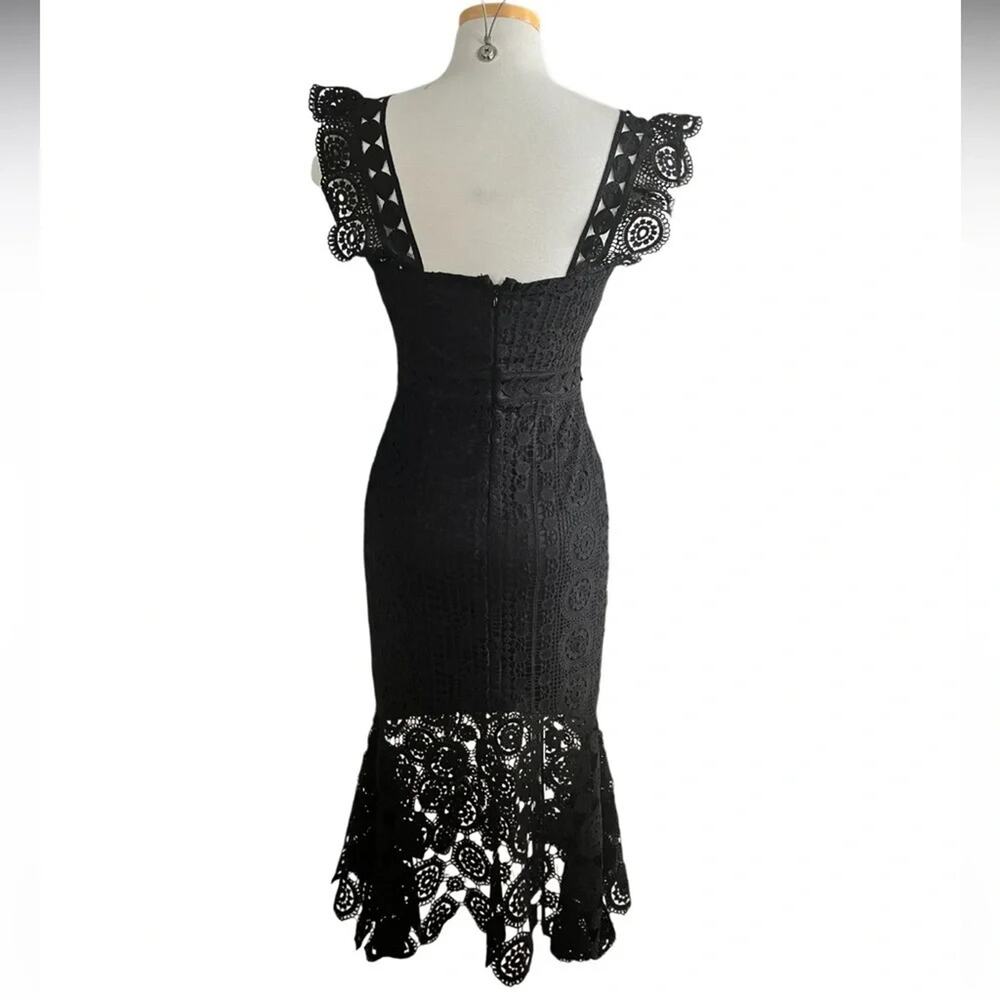 EMPRADA Zara Black Crochet Lace Dress Size M NWT - Picture 9 of 12